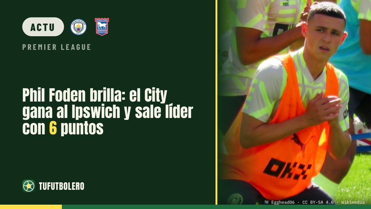 Phil Foden fait basculer le match : City bat Ipswich et prend 6 points d’avance