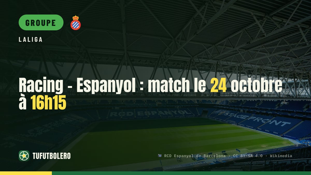 Racing - Espanyol : match le 24 octobre à 16h15