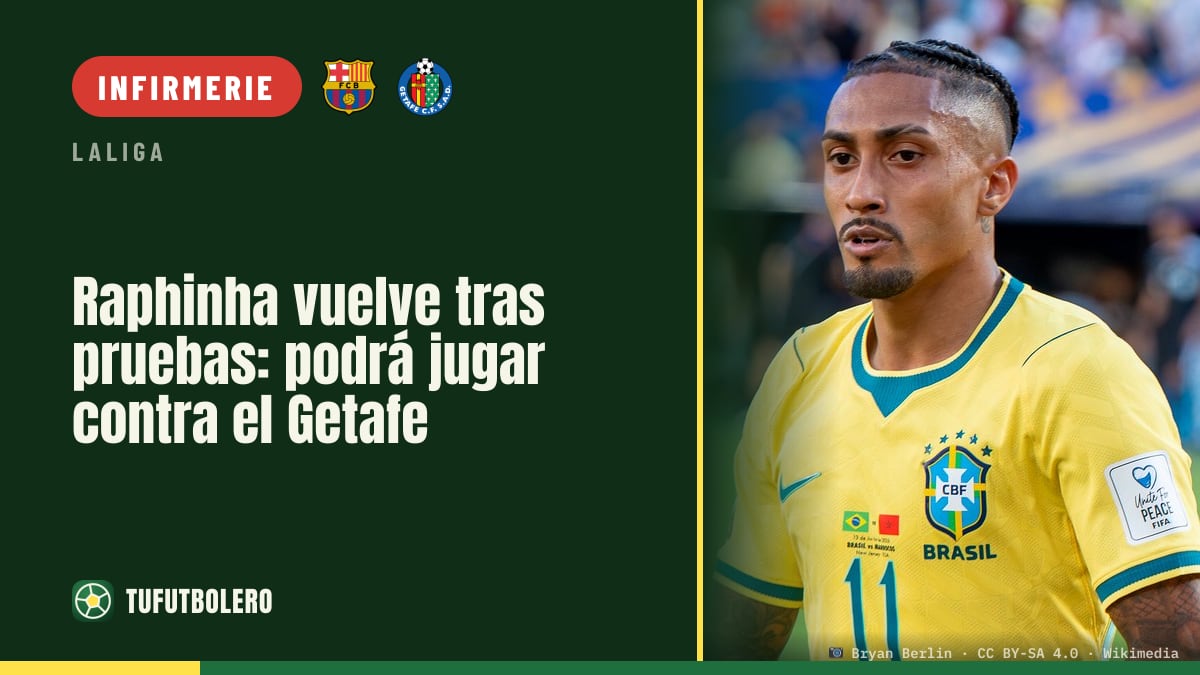 Raphinha revient après ses tests : apte pour jouer contre Getafe