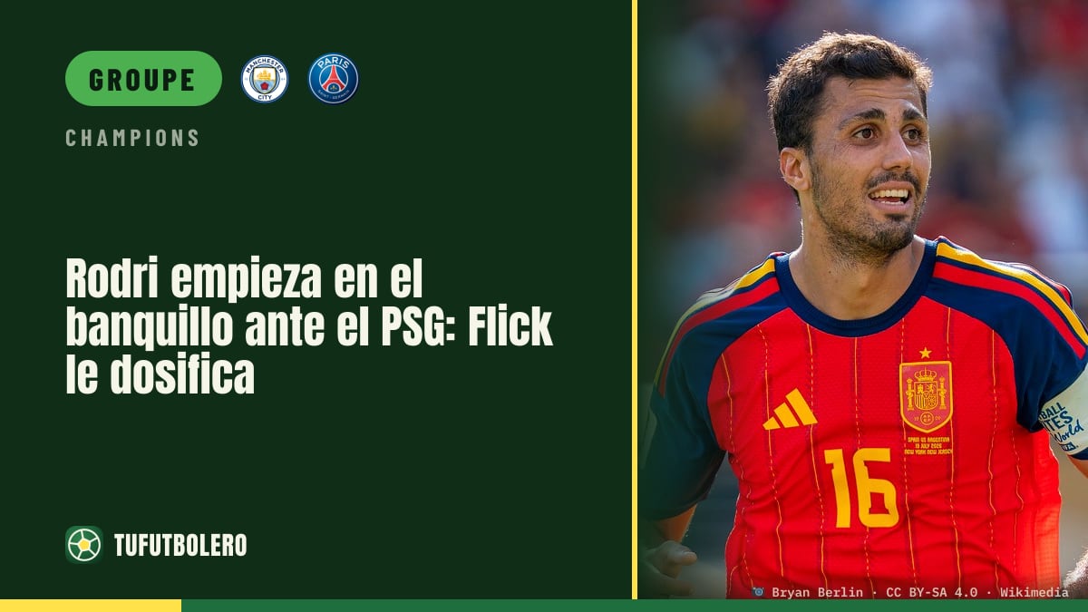 Rodri commence sur le banc face au PSG : Flick gère les minutes