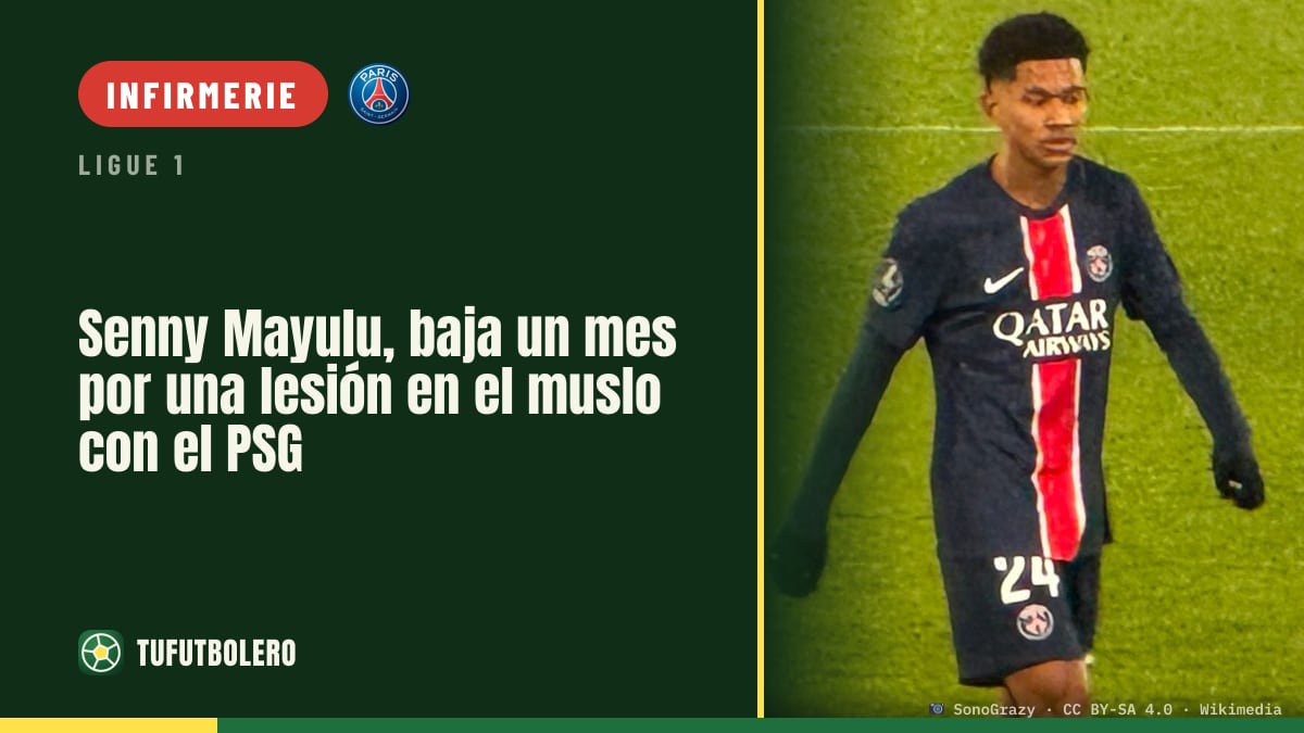Senny Mayulu absent un mois : déchirure à la cuisse au PSG