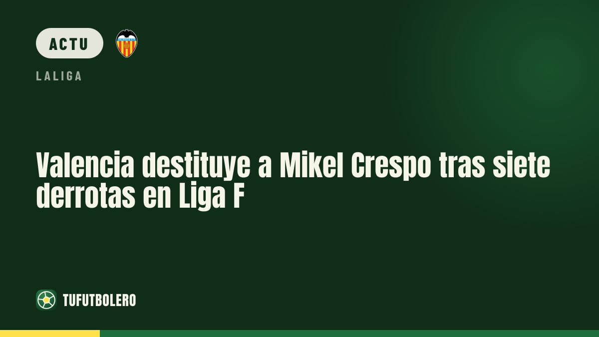 Valencia limoge Mikel Crespo après sept défaites en Liga F