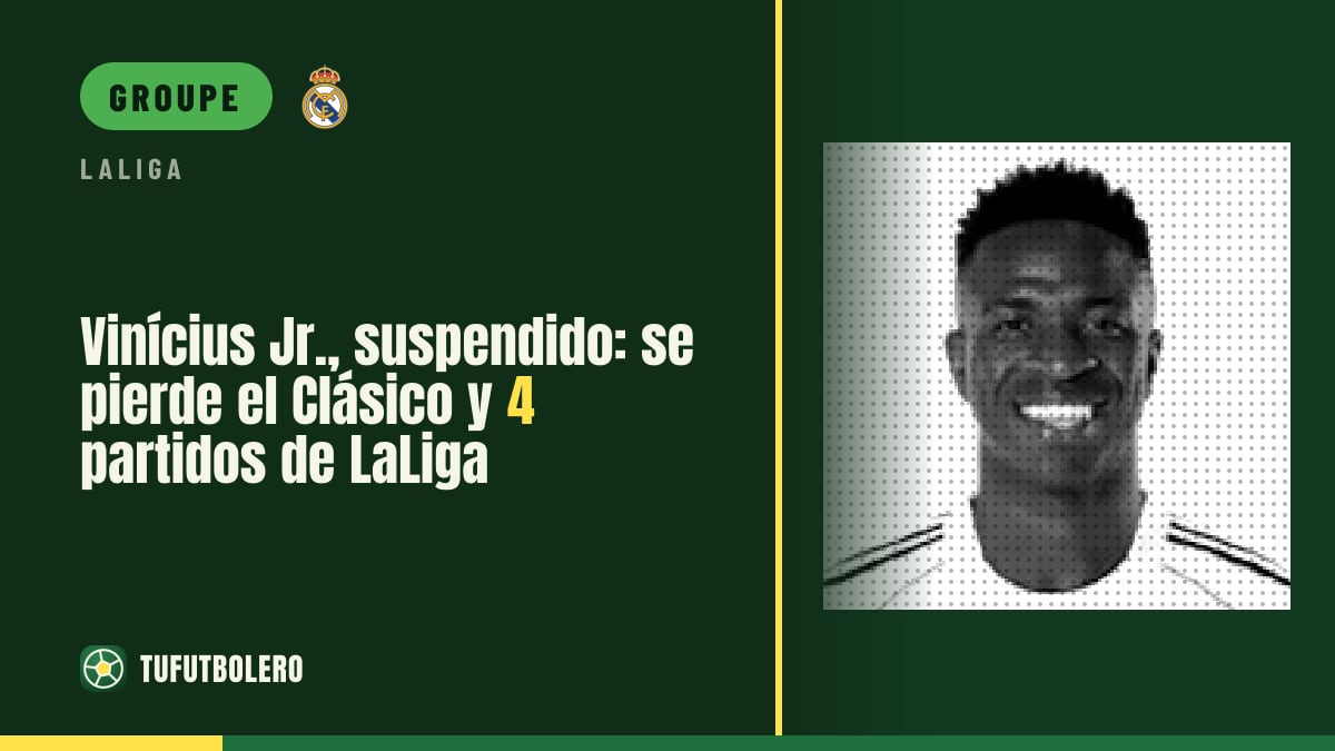Vinicius Jr suspendu : absent pour le Clasico et quatre matches de Liga