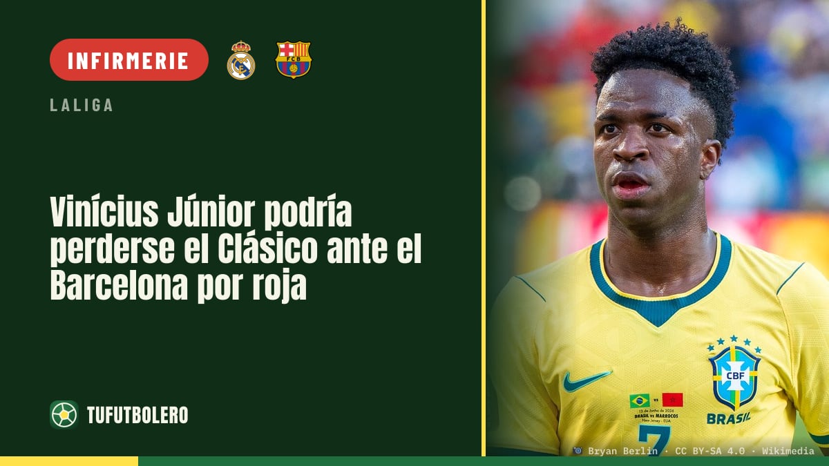 Vinícius Júnior pourrait rater le Clásico contre le Barça après un rouge direct