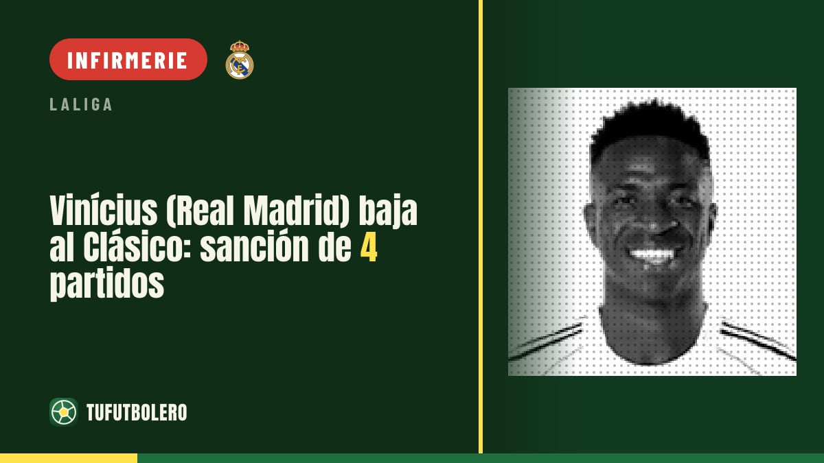 Vinícius (Real Madrid) rate le Clasico : 4 matchs de suspension