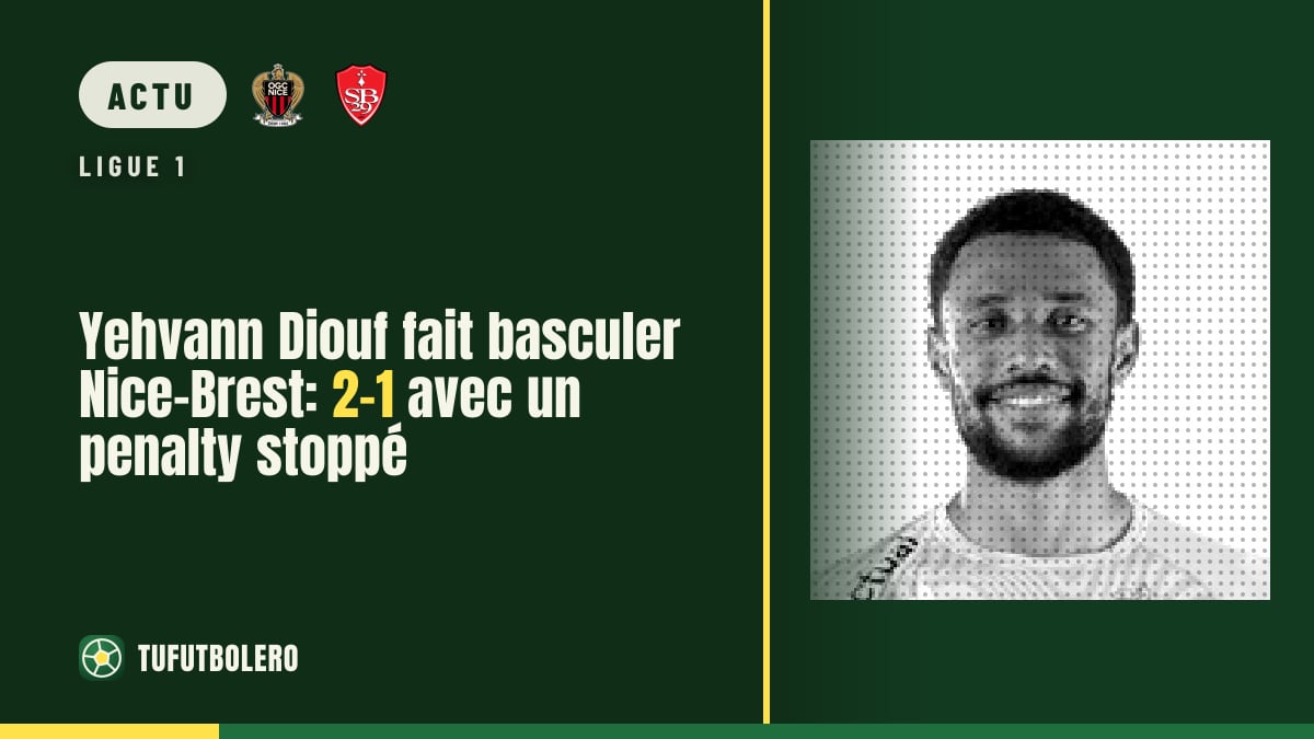 Yehvann Diouf fait basculer Nice-Brest: 2-1 avec un penalty stoppé