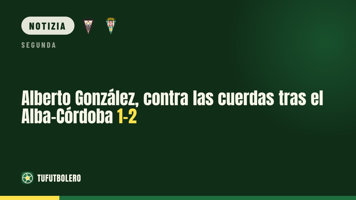 Alberto González sotto pressione dopo il 1-2 dell’Albacete col Córdoba