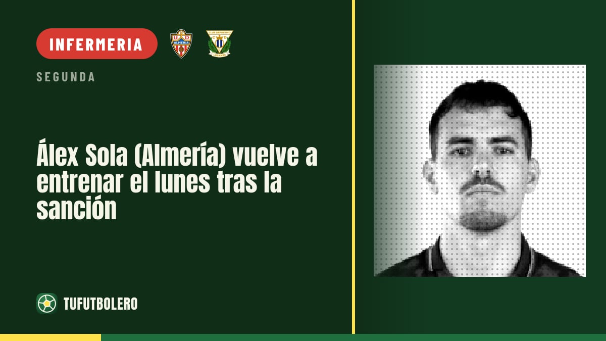 Álex Sola (Almería) torna ad allenarsi lunedì dopo la squalifica