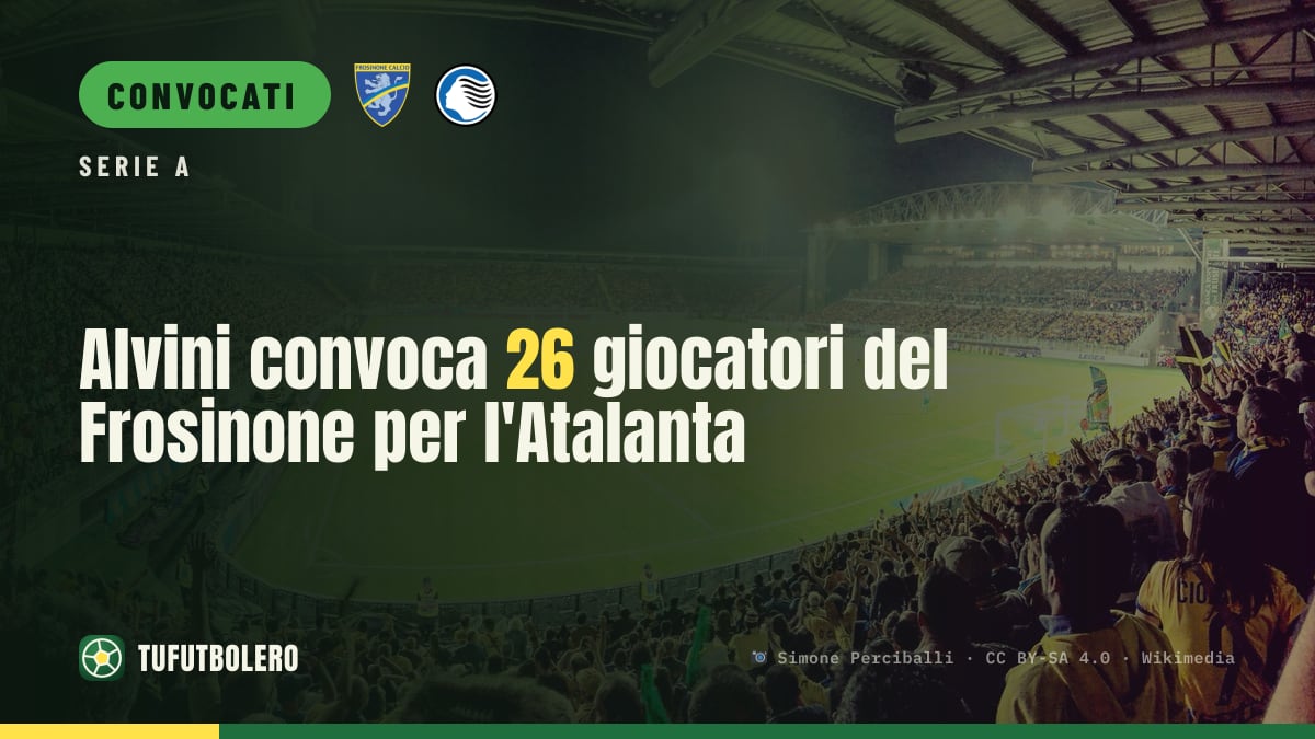 Alvini convoca 26 giocatori del Frosinone per l'Atalanta