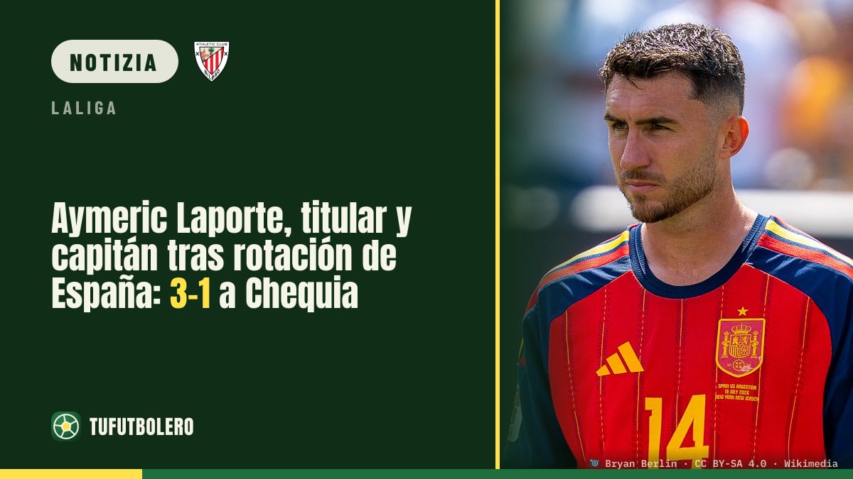 Aymeric Laporte titolare e capitano nella rotazione della Spagna: 3-1 alla Rep. Ceca