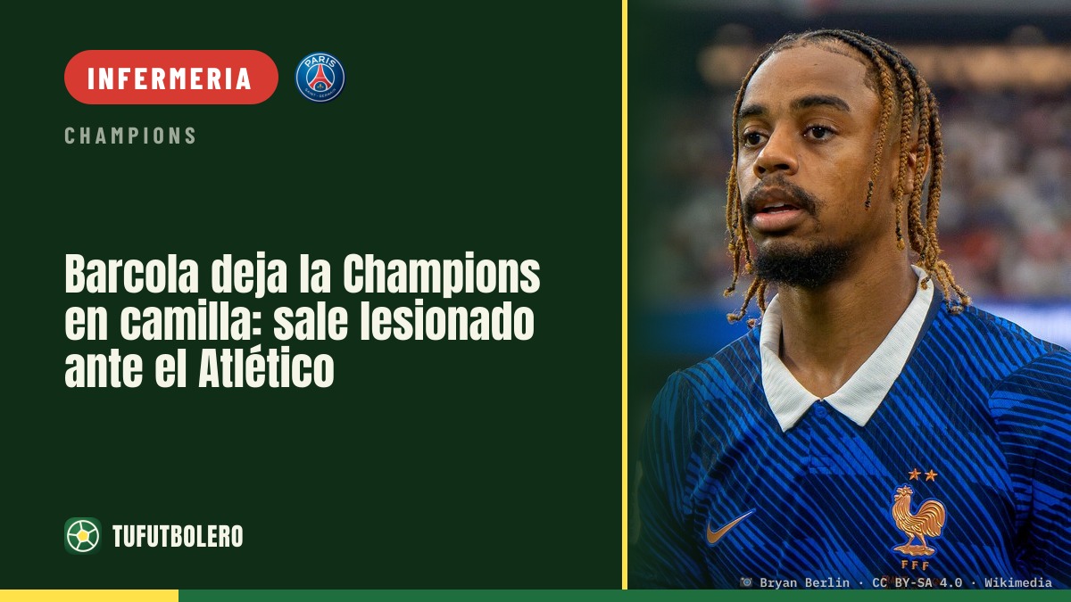 Barcola zoppica e lascia la Champions contro l’Atletico