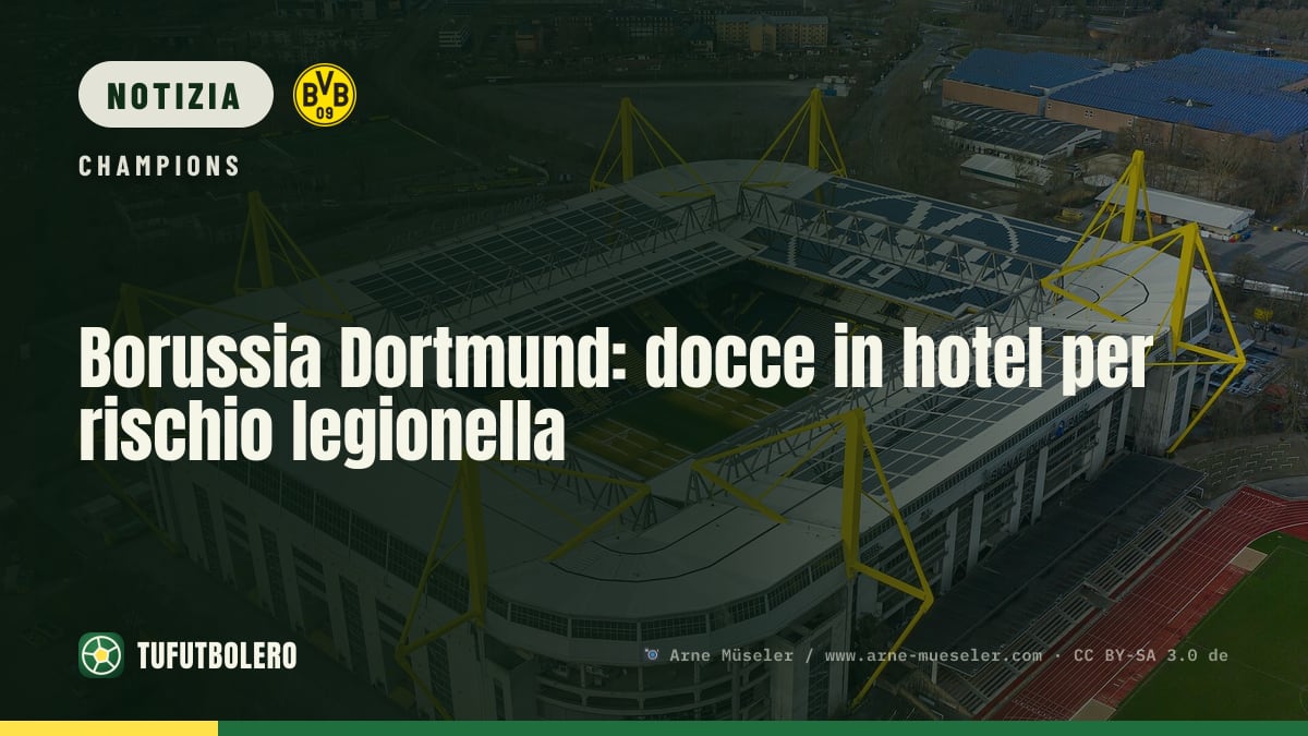Borussia Dortmund: docce in hotel per rischio legionella
