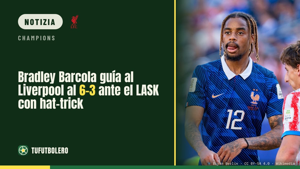 Bradley Barcola guida il Liverpool: 6-3 al LASK con il suo hat-trick