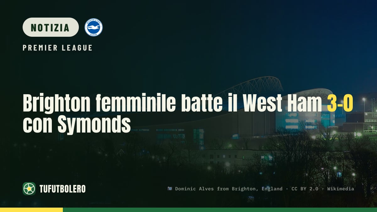 Brighton femminile batte il West Ham 3-0 con Symonds
