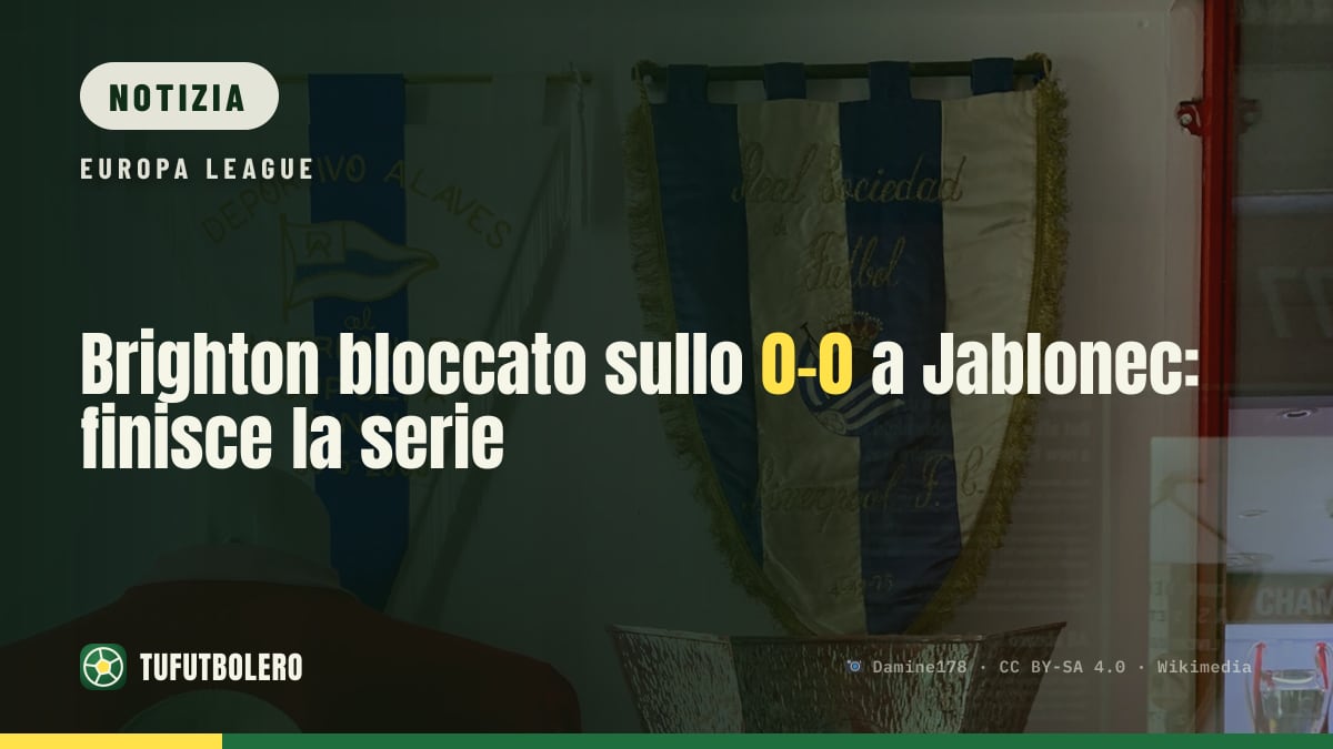 Brighton bloccato sullo 0-0 a Jablonec: finisce la serie