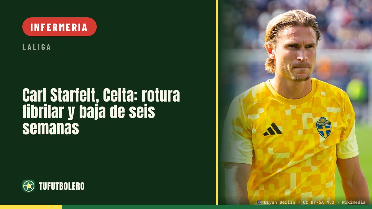 Carl Starfelt (Celta) out circa sei settimane per rottura fibrillare
