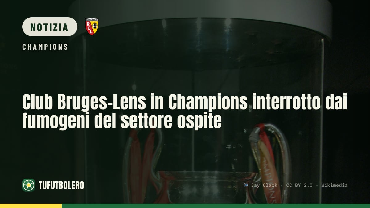 Club Bruges-Lens in Champions interrotto dai fumogeni del settore ospite