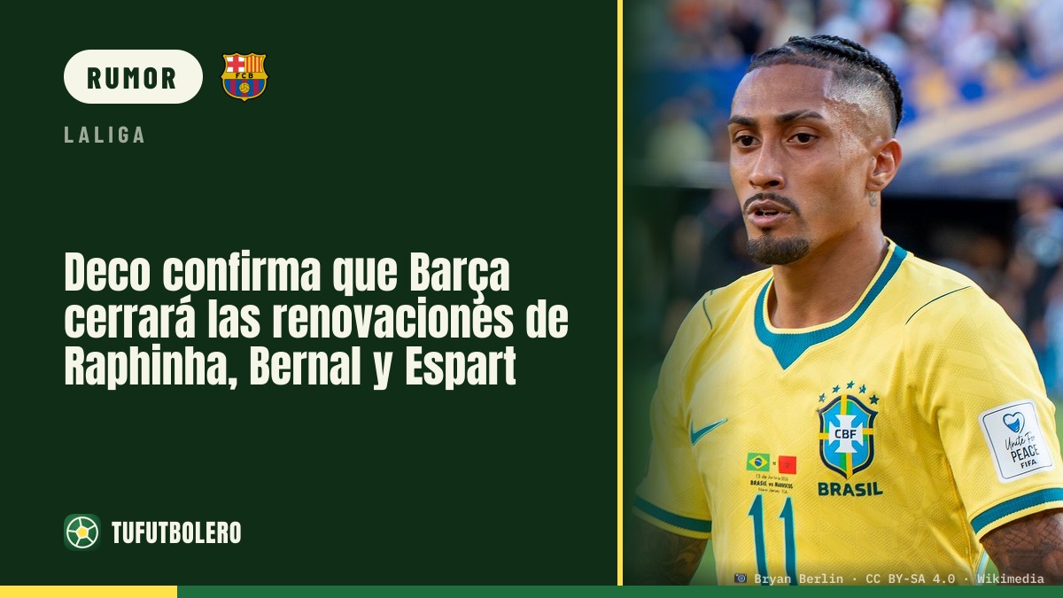 Deco dice che il Barça chiuderà le rinnovazioni di Raphinha, Bernal ed Espart