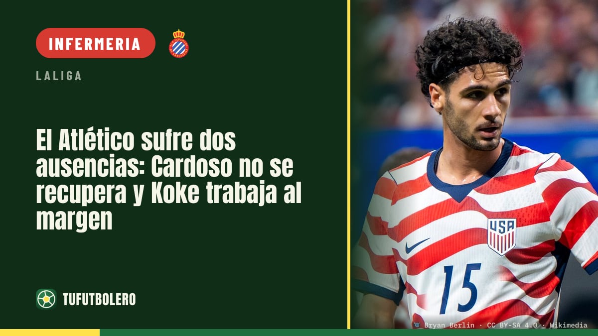 Atlético, due assenze in recupero: Cardoso out e Koke in palestra