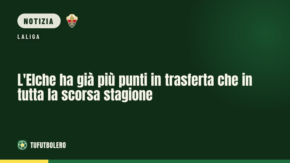 L'Elche ha già più punti in trasferta che in tutta la scorsa stagione