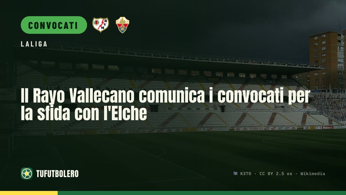 Il Rayo Vallecano comunica i convocati per la sfida con l'Elche