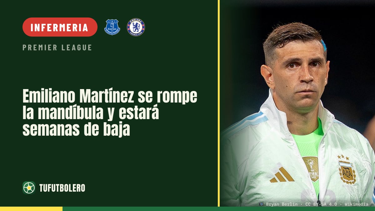 Emiliano Martínez si rompe la mandibola: out per settimane