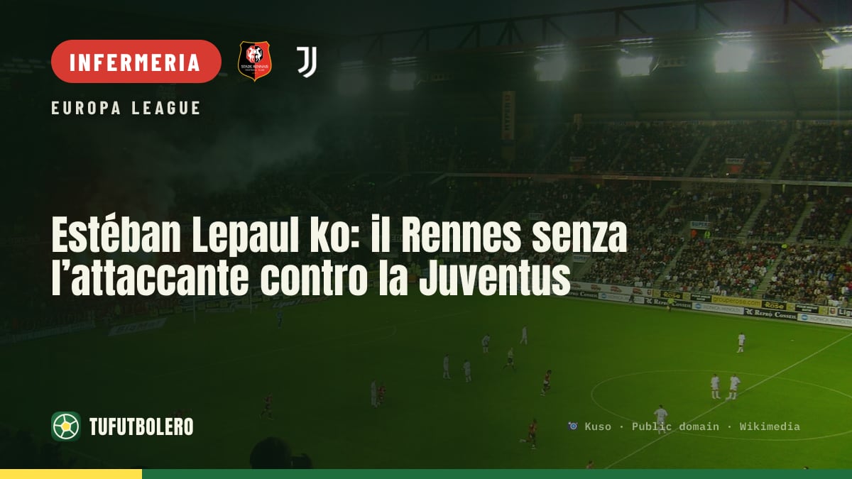 Estéban Lepaul ko: il Rennes senza l’attaccante contro la Juventus