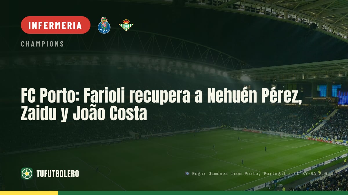 FC Porto: Farioli recupera Nehuén Pérez, Zaidu e João Costa