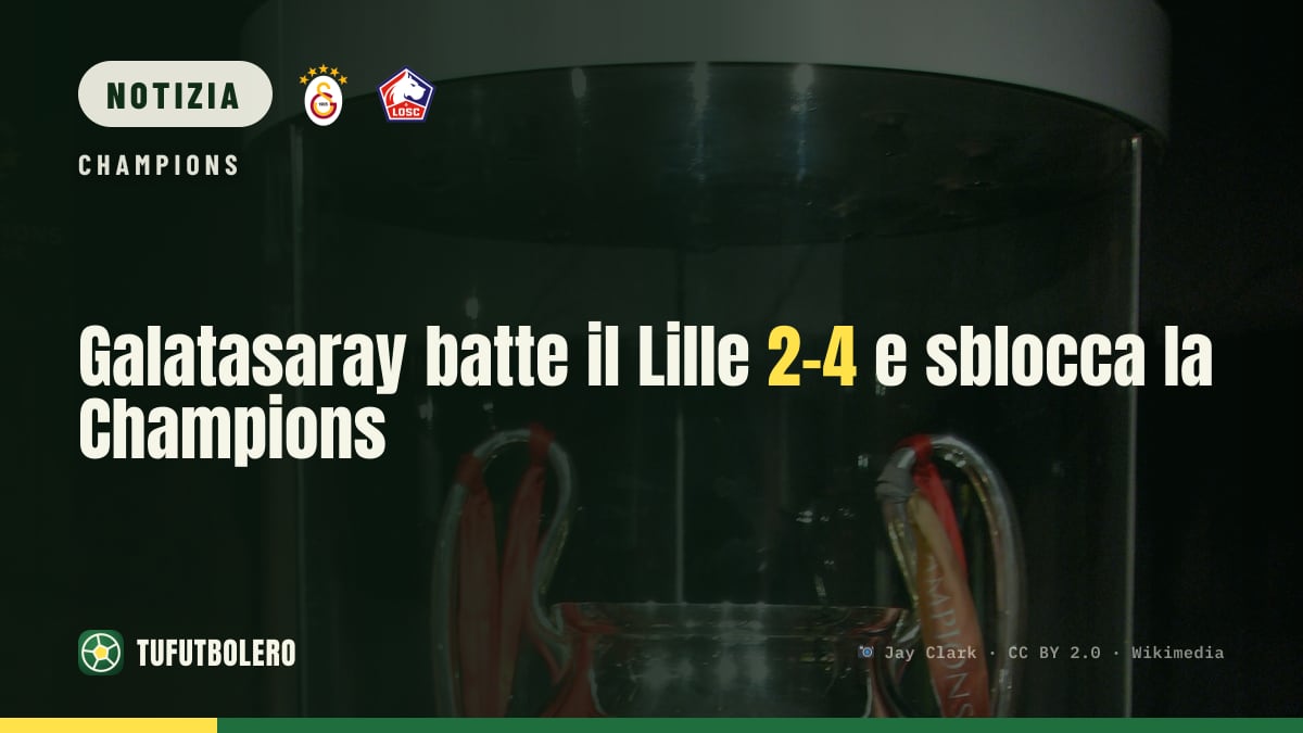 Galatasaray batte il Lille 2-4 e sblocca la Champions