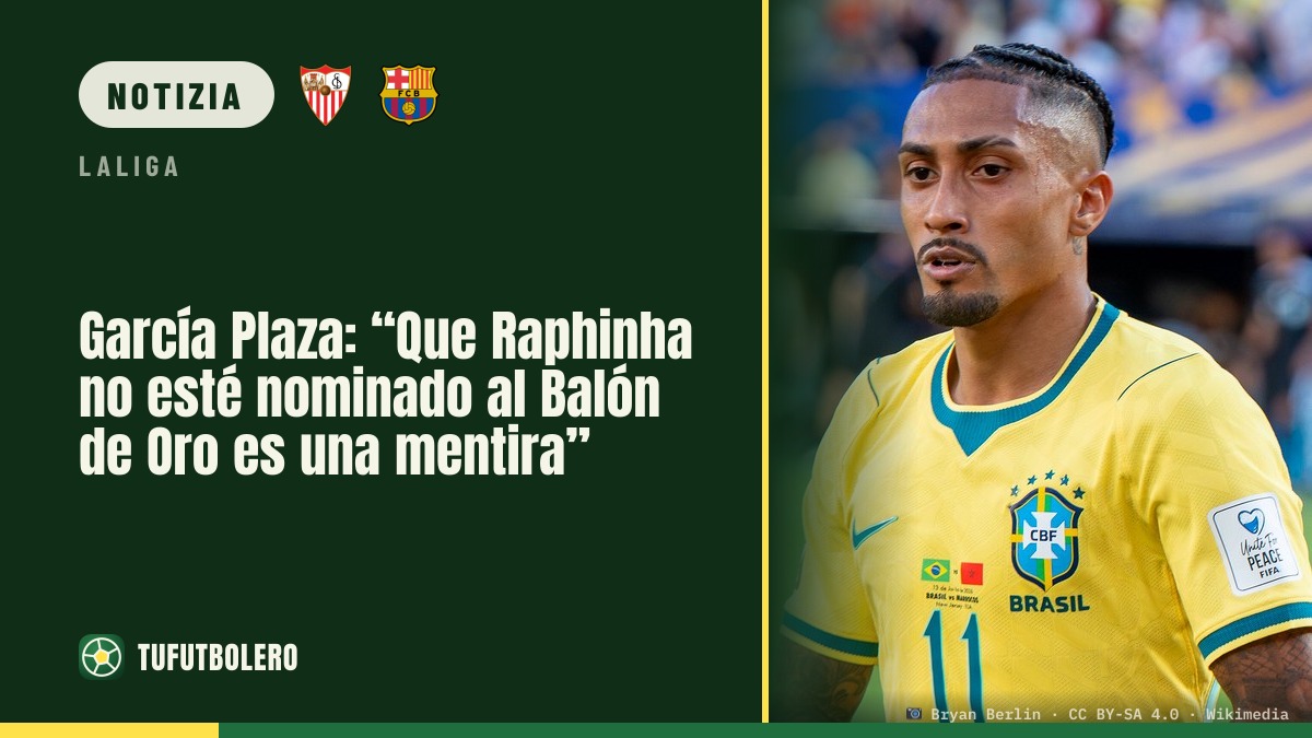 García Plaza: “Dire che Raphinha non è nominato per il Pallone d’Oro è una bugia”