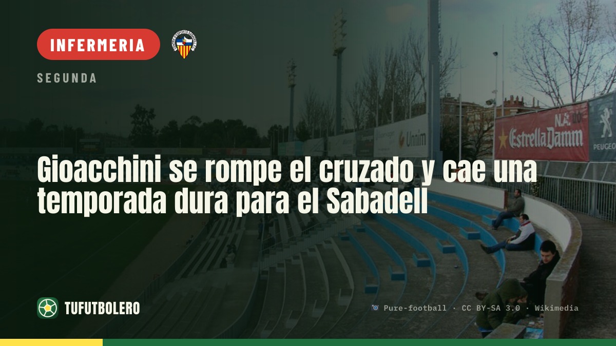 Gioacchini si rompe il crociato: il Sabadell perde il suo uomo-gol