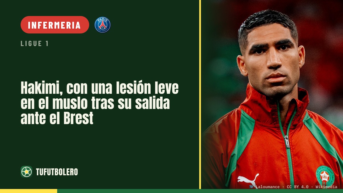 Hakimi: lieve lesione alla coscia dopo l’uscita contro il Brest