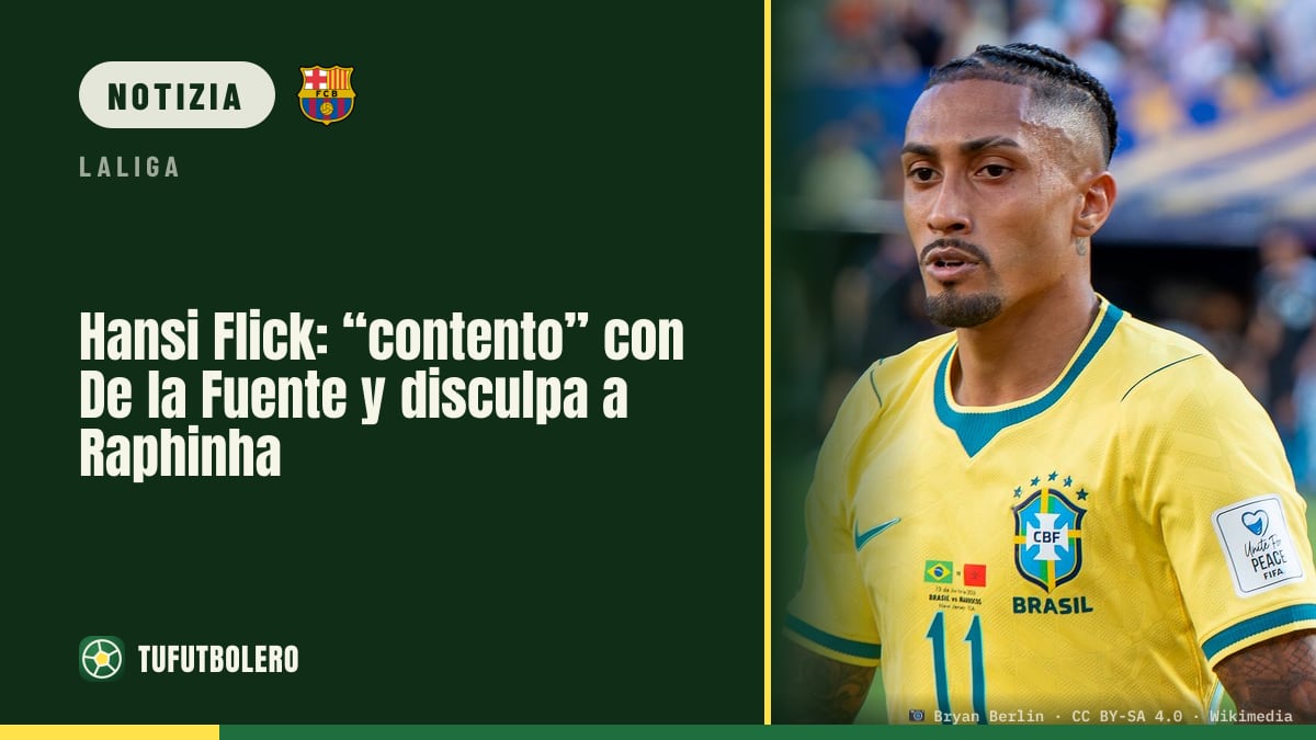 Hansi Flick: “contento” di De la Fuente e scusa Raphinha