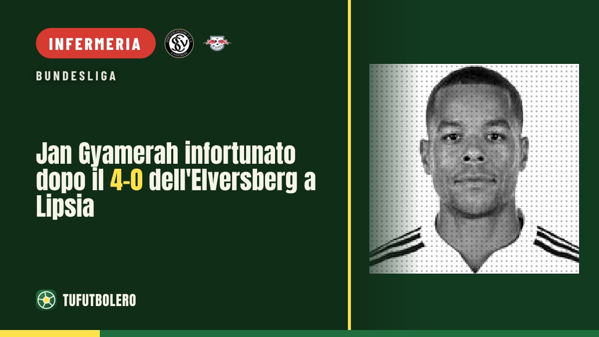 Jan Gyamerah infortunato dopo il 4-0 dell'Elversberg a Lipsia