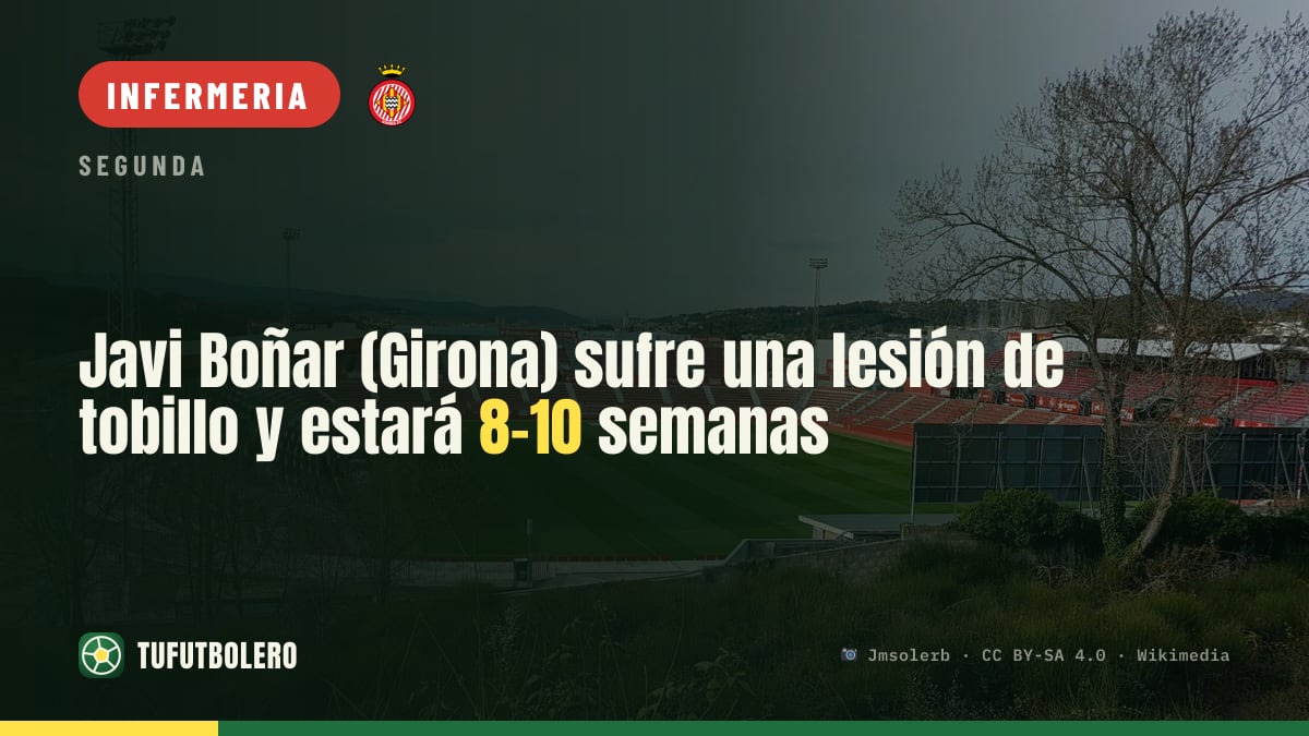Javi Boñar (Girona) si rompe la caviglia: stop di 8-10 settimane