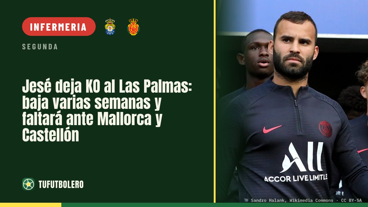 Jesé ko per il Las Palmas: stop di settimane, out contro Mallorca e Castellón