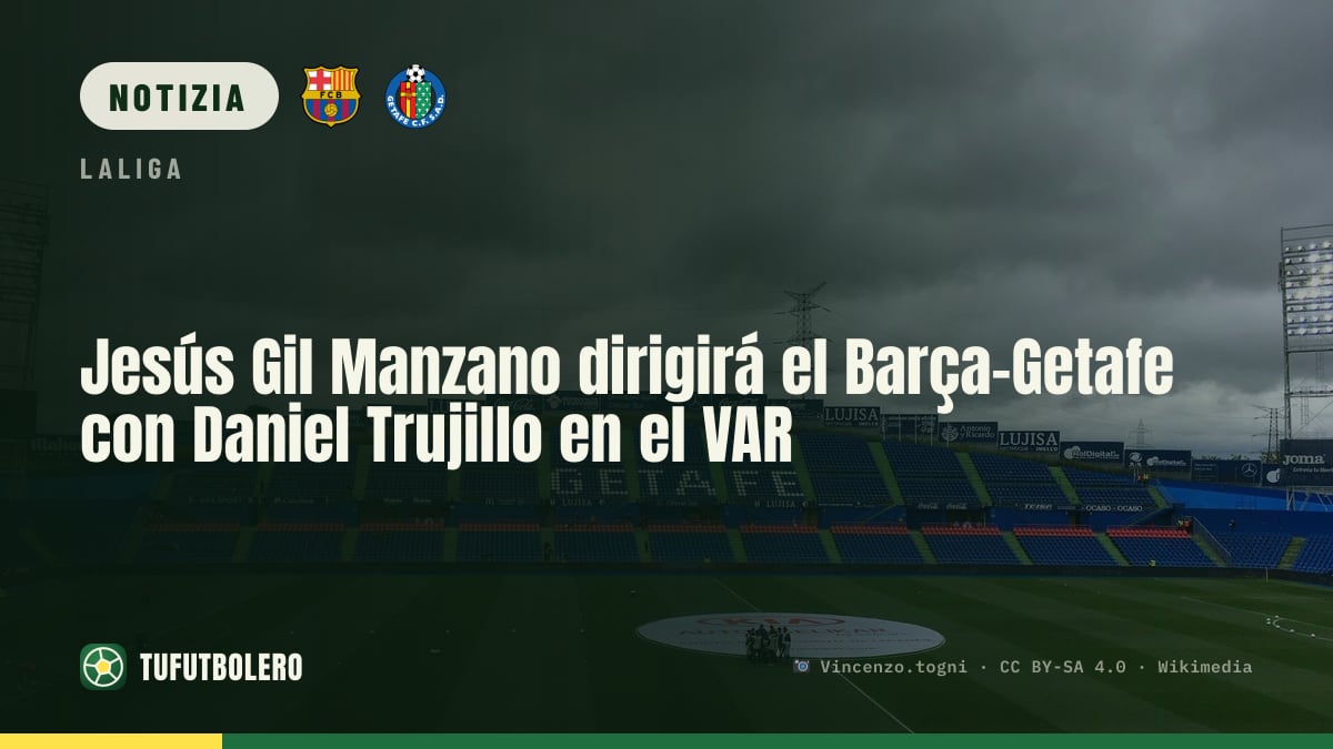 Jesús Gil Manzano dirigerà Barcellona-Getafe: Daniel Trujillo al VAR