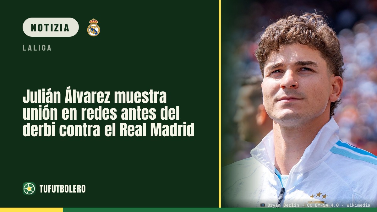 Julián Álvarez sostiene il messaggio di unità prima del derby col Real Madrid