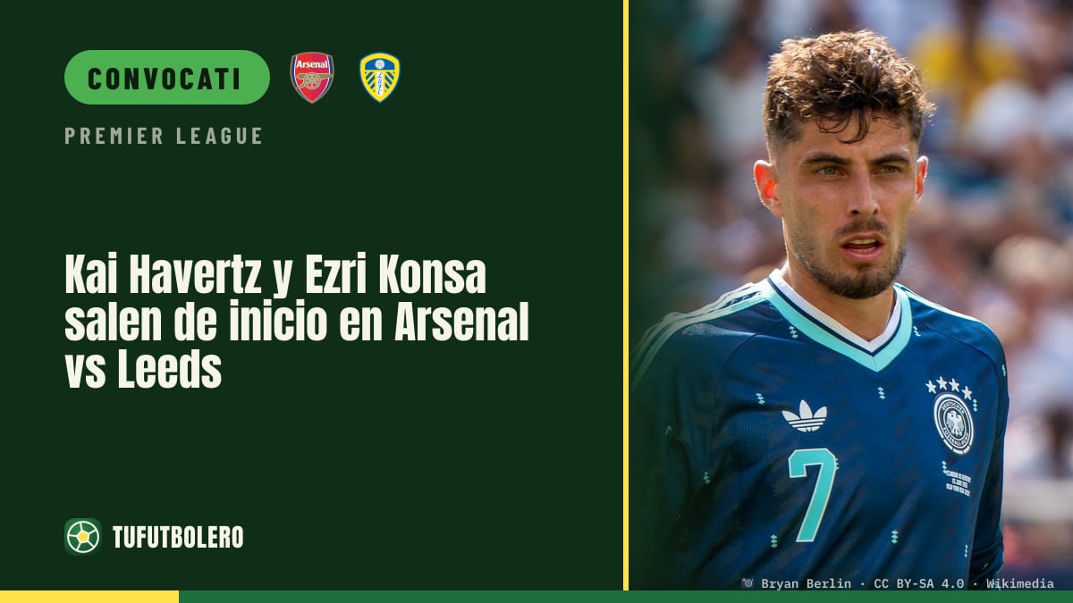 Kai Havertz ed Ezri Konsa titolari con l’Arsenal contro il Leeds