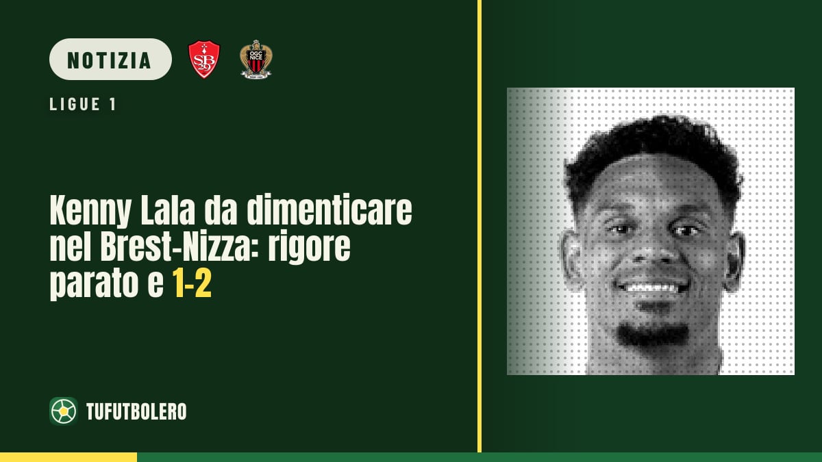 Kenny Lala da dimenticare nel Brest-Nizza: rigore parato e 1-2