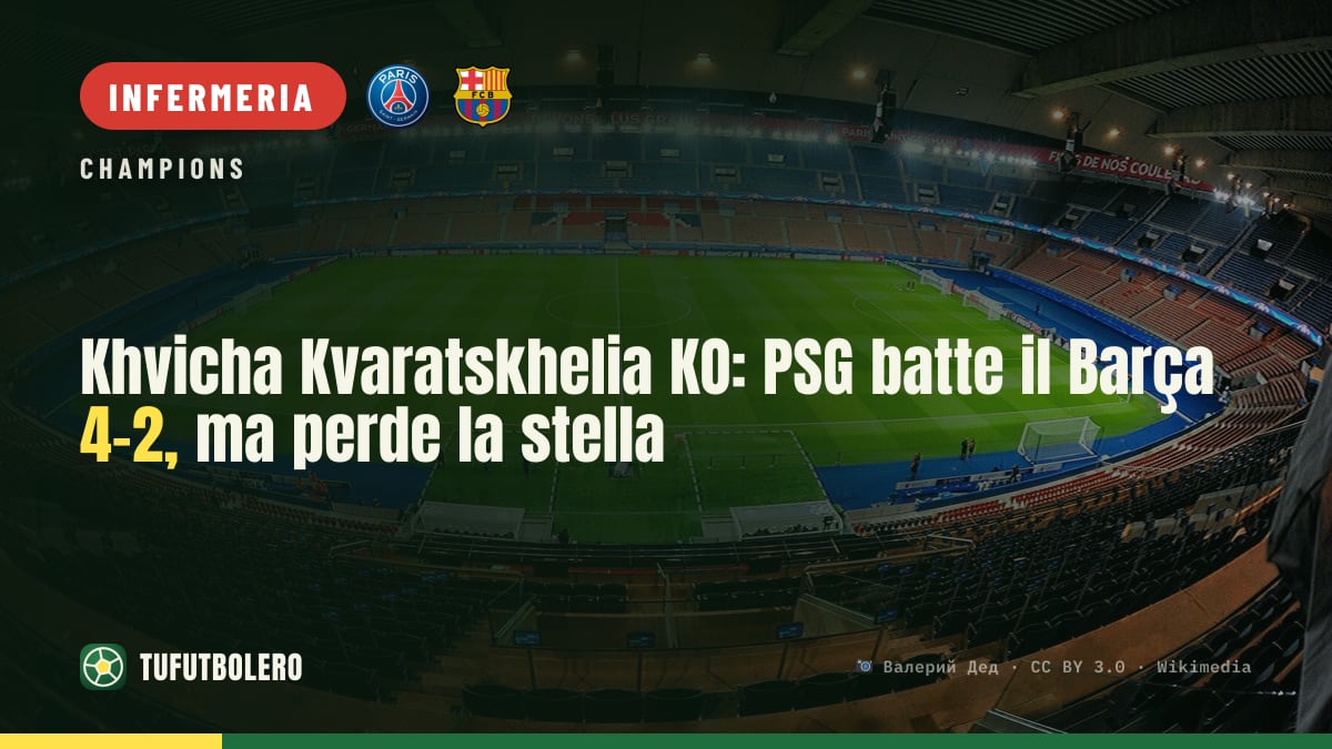 Khvicha Kvaratskhelia KO: PSG batte il Barça 4-2, ma perde la stella
