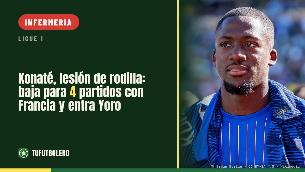 Konaté ko al ginocchio: fuori per 4 gare con la Francia, dentro Yoro
