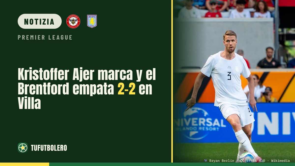 Kristoffer Ajer firma il pari: Brentford 2-2 ad Aston Villa