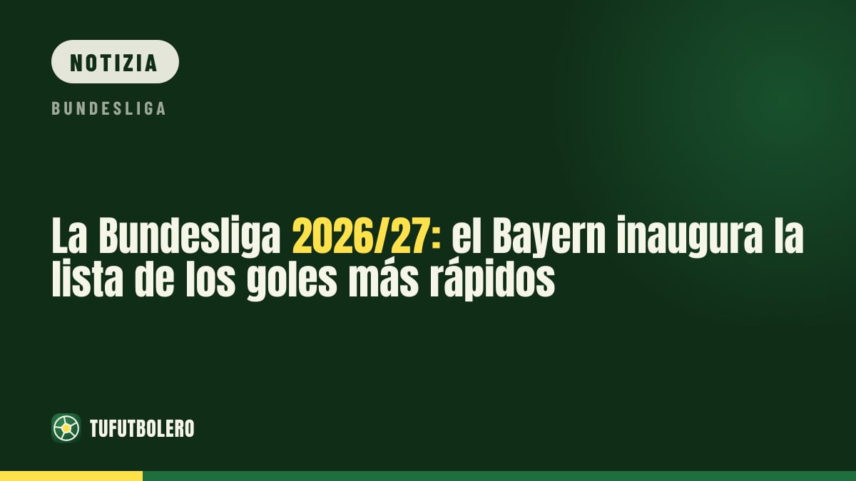 Bundesliga 2026/27: nuovo leader nella top 10 dei gol più veloci