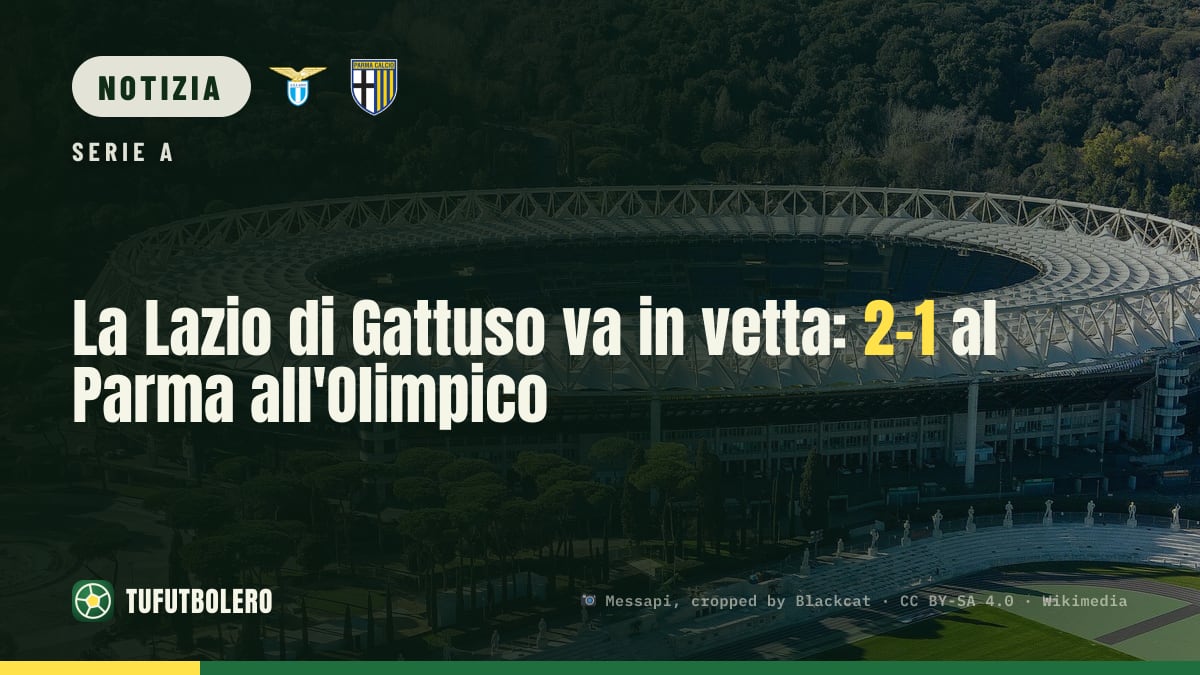 La Lazio di Gattuso va in vetta: 2-1 al Parma all'Olimpico
