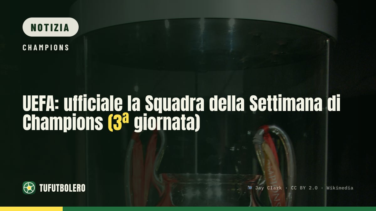 UEFA: ufficiale la Squadra della Settimana di Champions (3ª giornata)