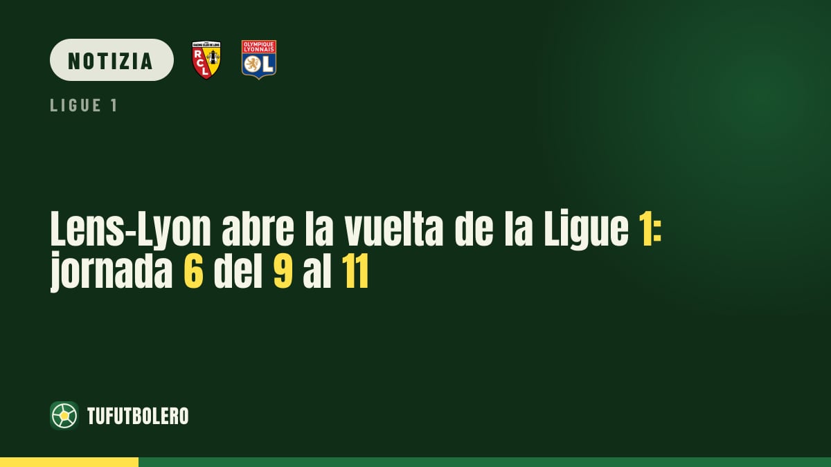 Lens-Lione riapre la Ligue 1: programma completo della J6 (9-11 ottobre)