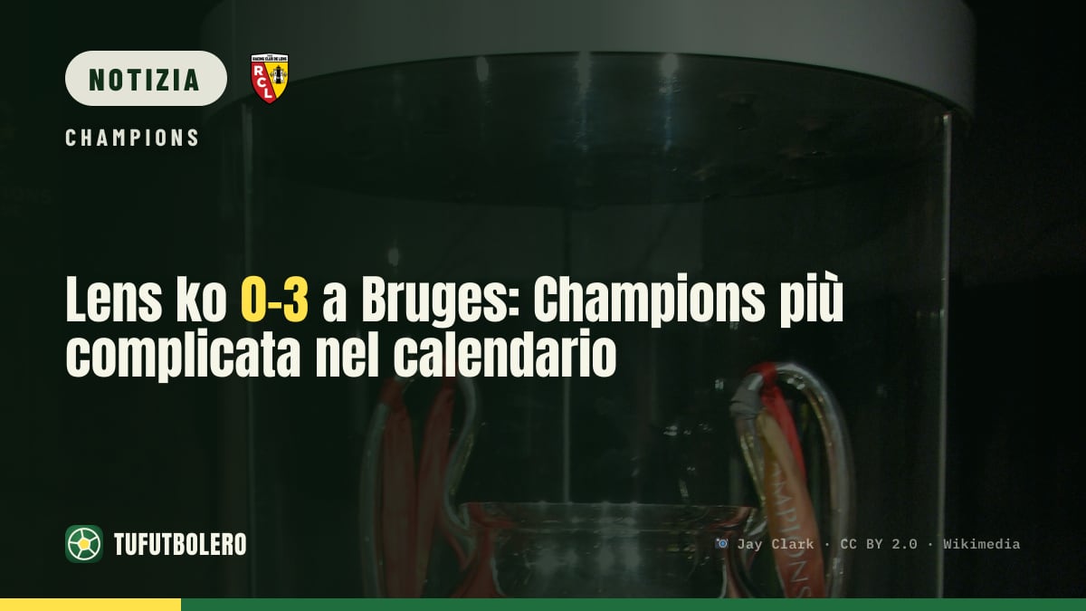 Lens ko 0-3 a Bruges: Champions più complicata nel calendario