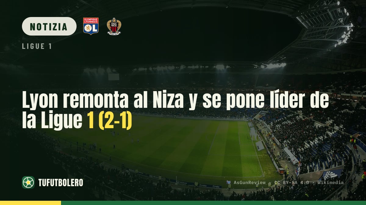 Il Lione batte il Nizza 2-1 e prende la testa della Ligue 1