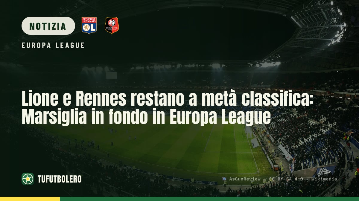 Lione e Rennes restano a metà classifica: Marsiglia in fondo in Europa League